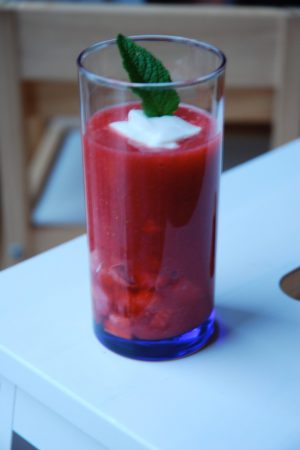 Fraises de Wépion en salade, smoothie et yaourt grec