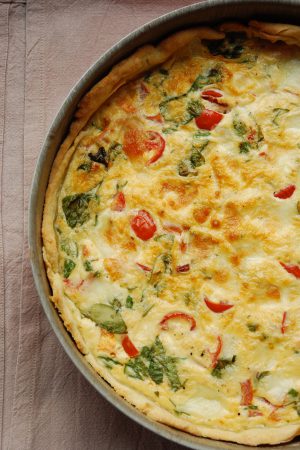 Quiche tomate cerise mozzarella basilic – végétarien