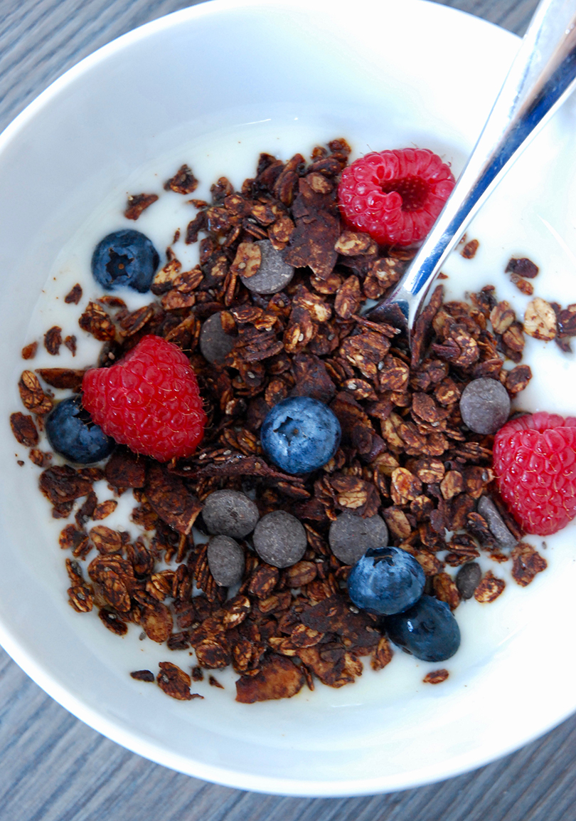 Granola chocolat graines de chia coco - The Mona Project