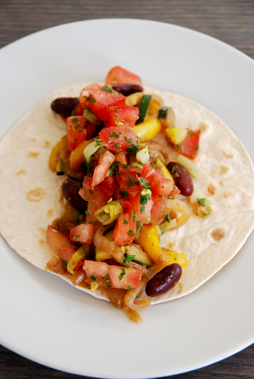 Fajitas vegetarien tortillas - The Mona Project