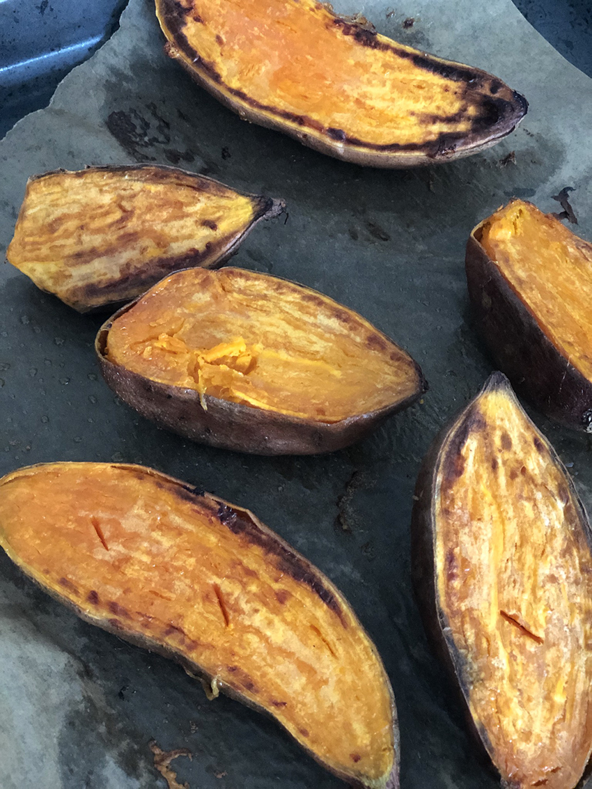 patates douces grillées