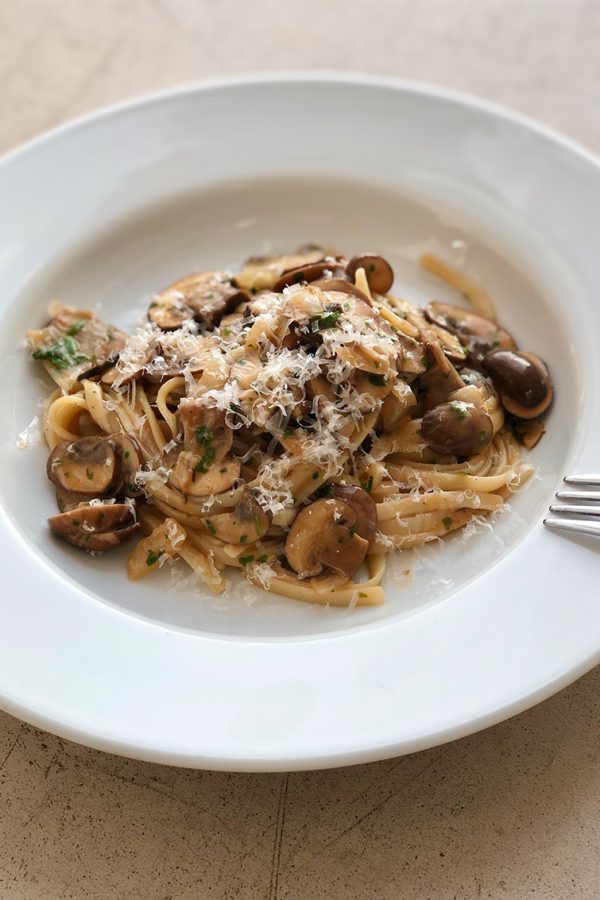 Tagliatelles Stroganoff version légère – végétarien