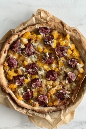 Tarte à la butternut, figues et gorgonzola