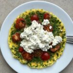 omelette au cottage cheese et tomates cerises