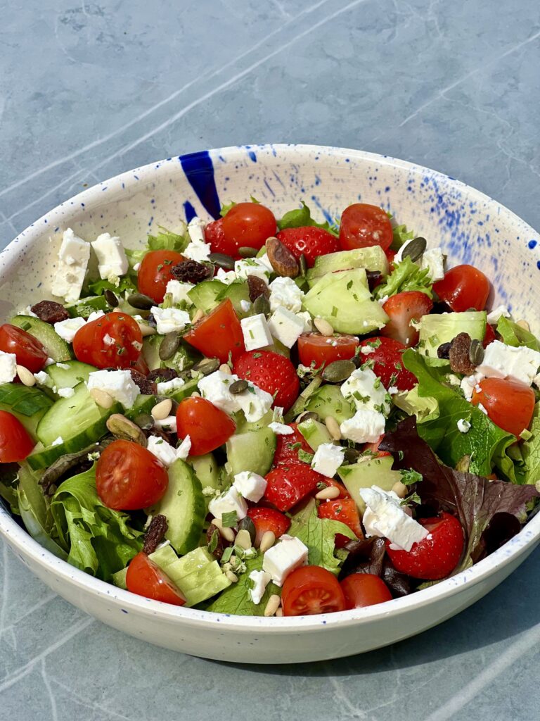 lunch salade fraises et feta